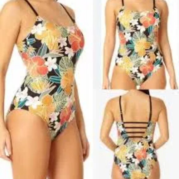Hurley Caribbean Dream Floral Swimsuit Sz XS - Picture 1 of 6